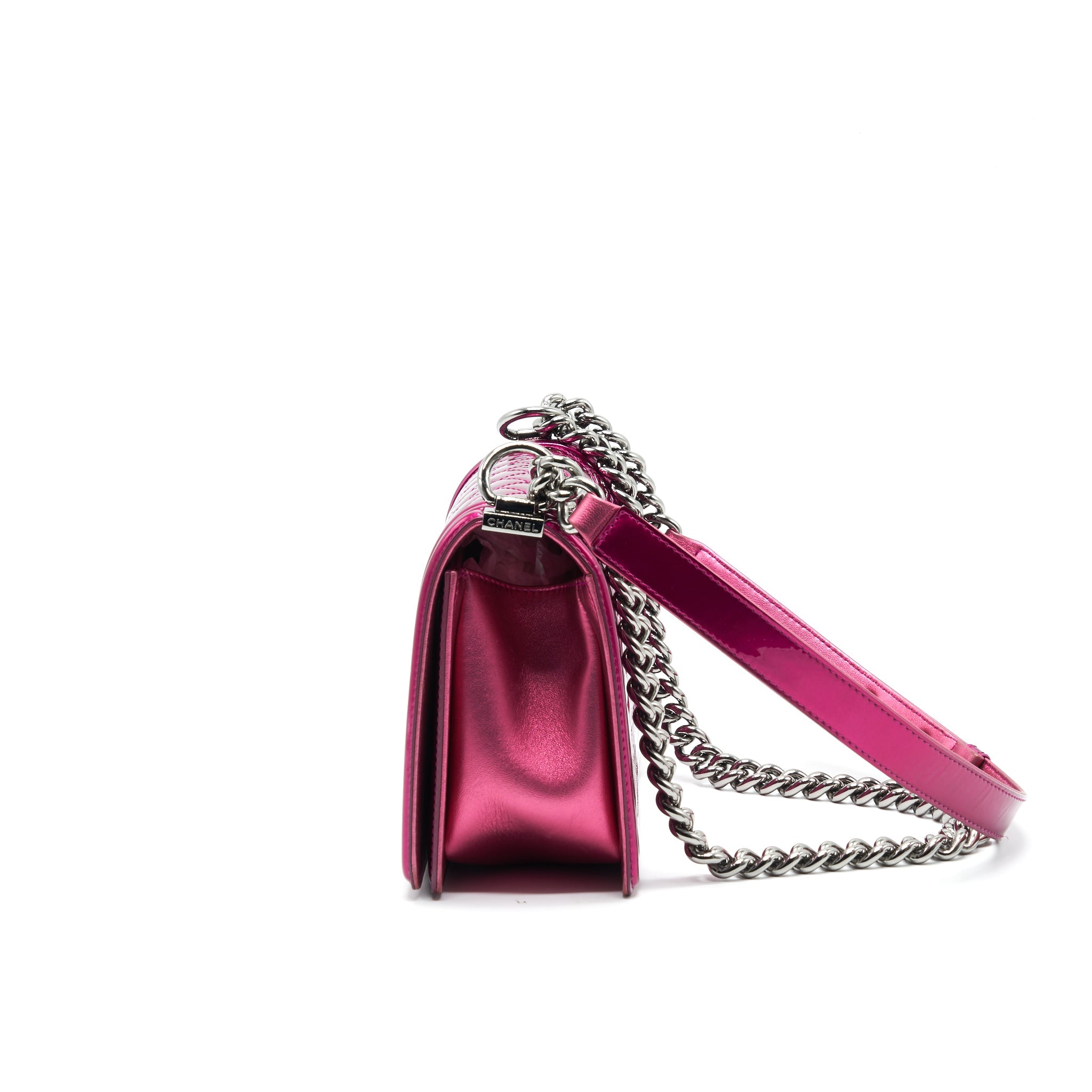 CHANEL MEDIUM LEBOY BAG METALLIC PINK SHW