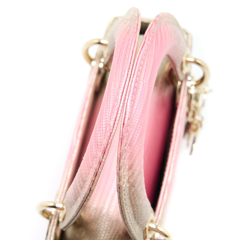 DIOR MINI LADY DIOR LIZARD PINK MULTICOLOUR LGHW