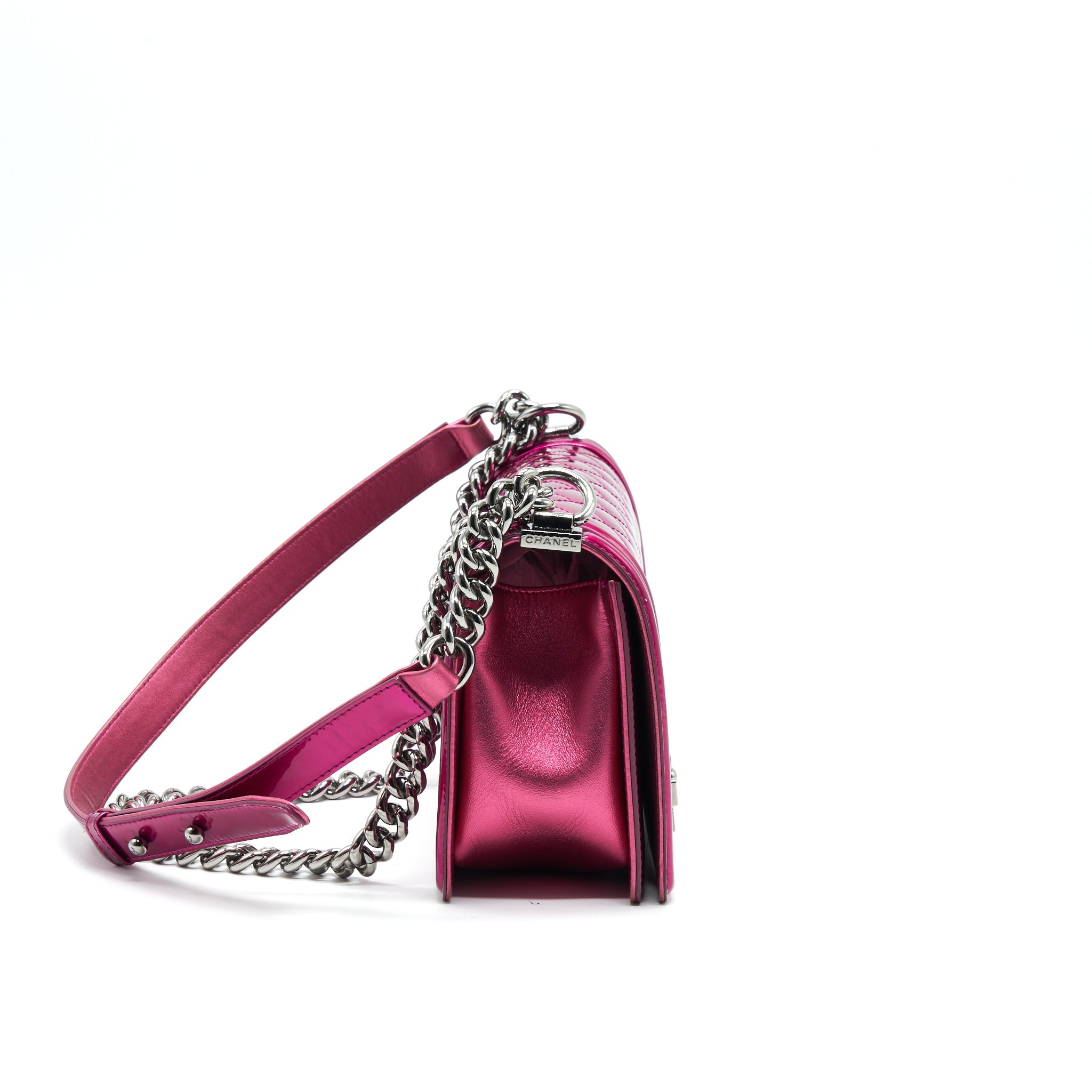 CHANEL MEDIUM LEBOY BAG METALLIC PINK SHW