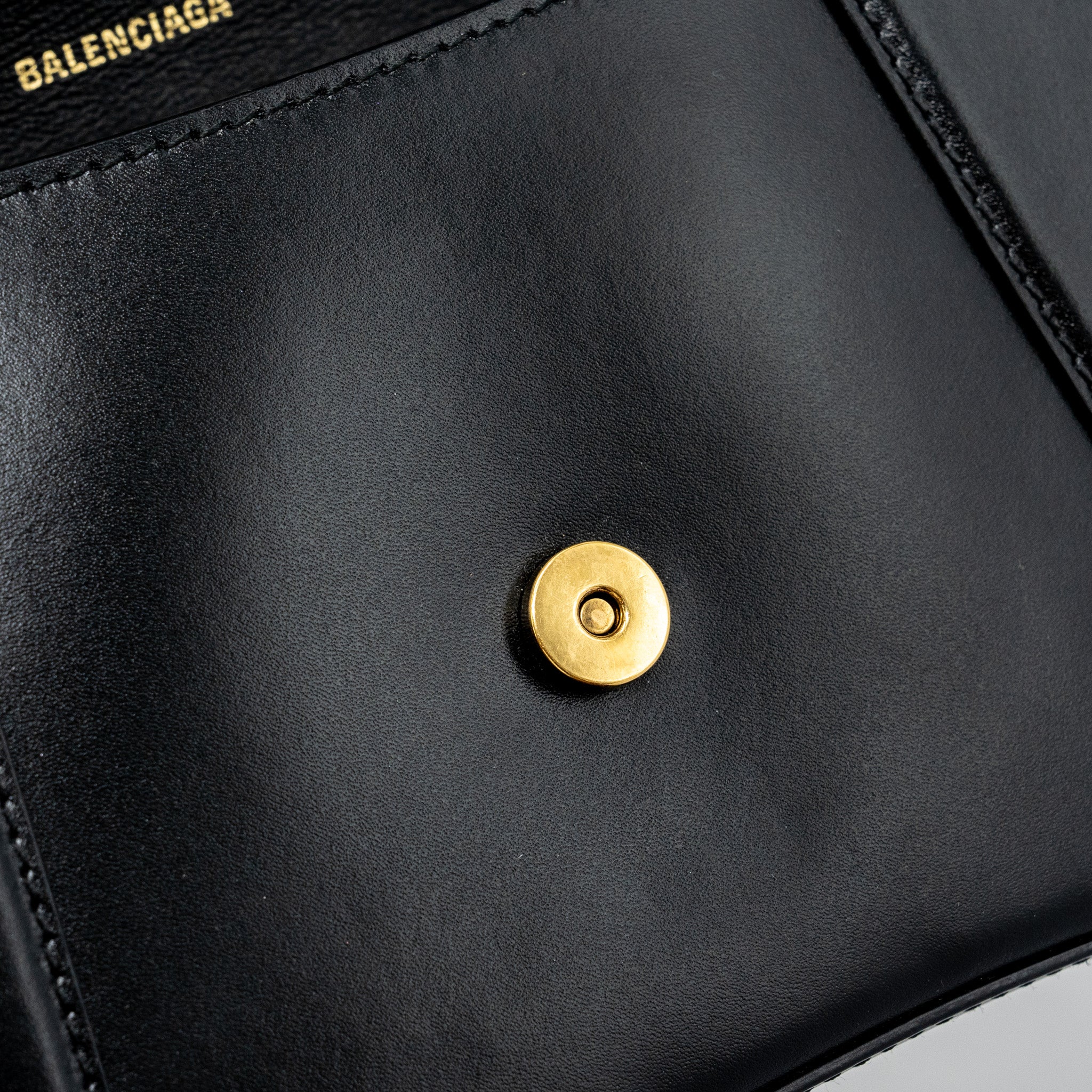 BALENCIAGA HOURGLASS S CALFSKIN BLACK GHW