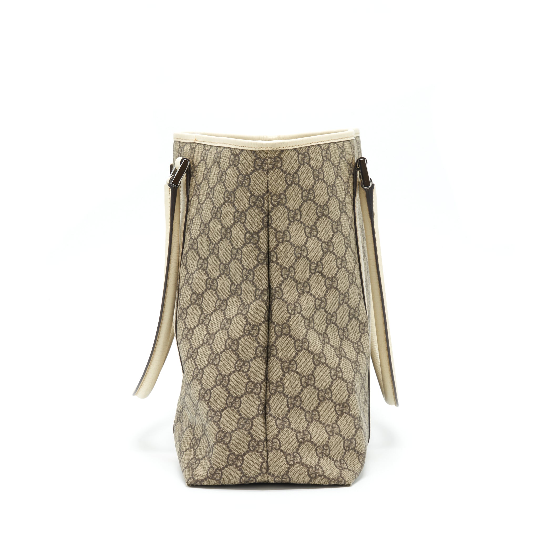 GUCCI TOTE BAG GG SUPREME CANVAS AND LEATHER SHW