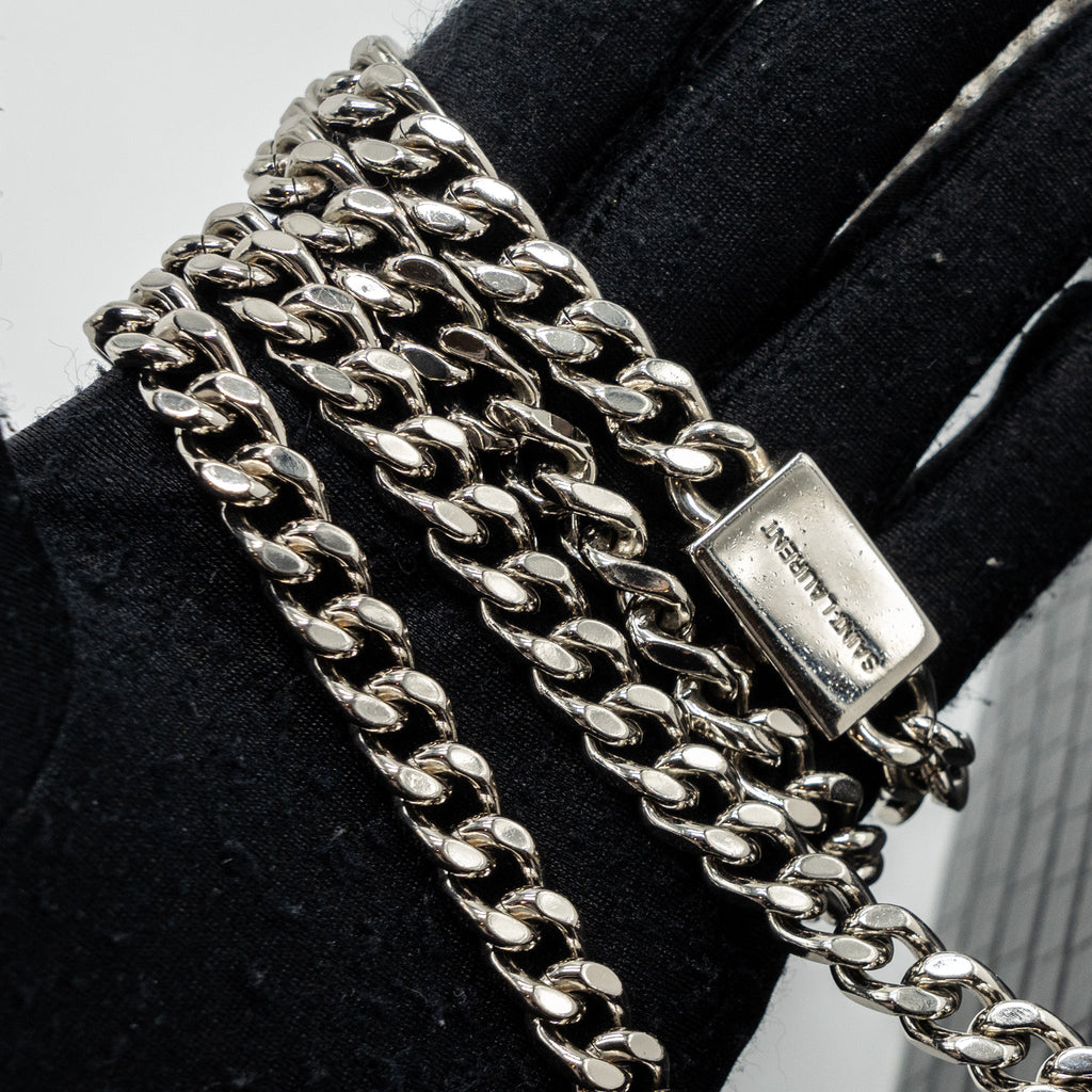 SAINT LAURENT/YSL KATE TASSEL CROC-EMBOSSED CALFSKIN BLACK SH