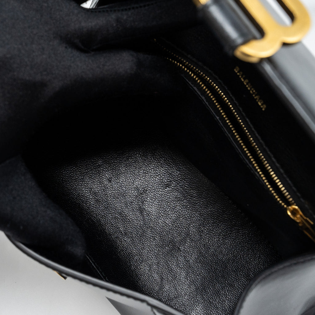 BALENCIAGA HOURGLASS S CALFSKIN BLACK GHW
