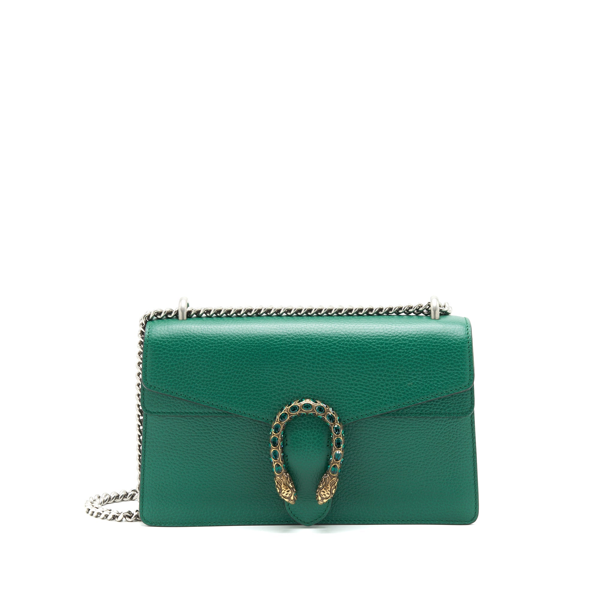 GUCCI SMALL DIONYSUS LEATHER SHOULDER BAG GREEN