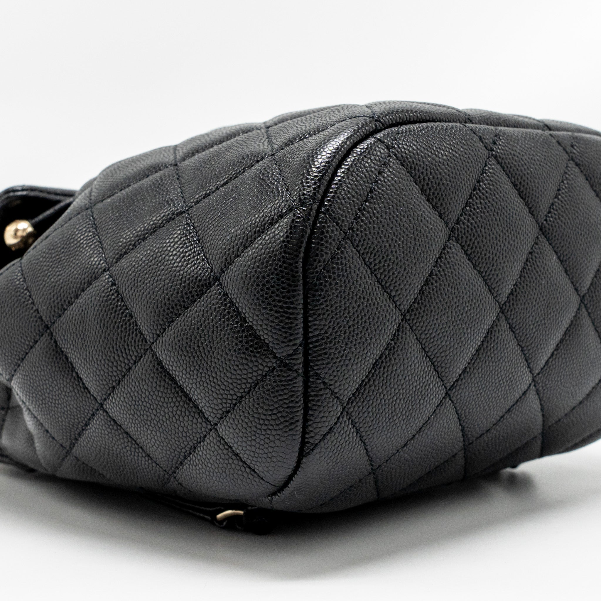 CHANEL QUILTED MINI BACKPACK CAVIAR BLACK LGHW (MICROCHIP)