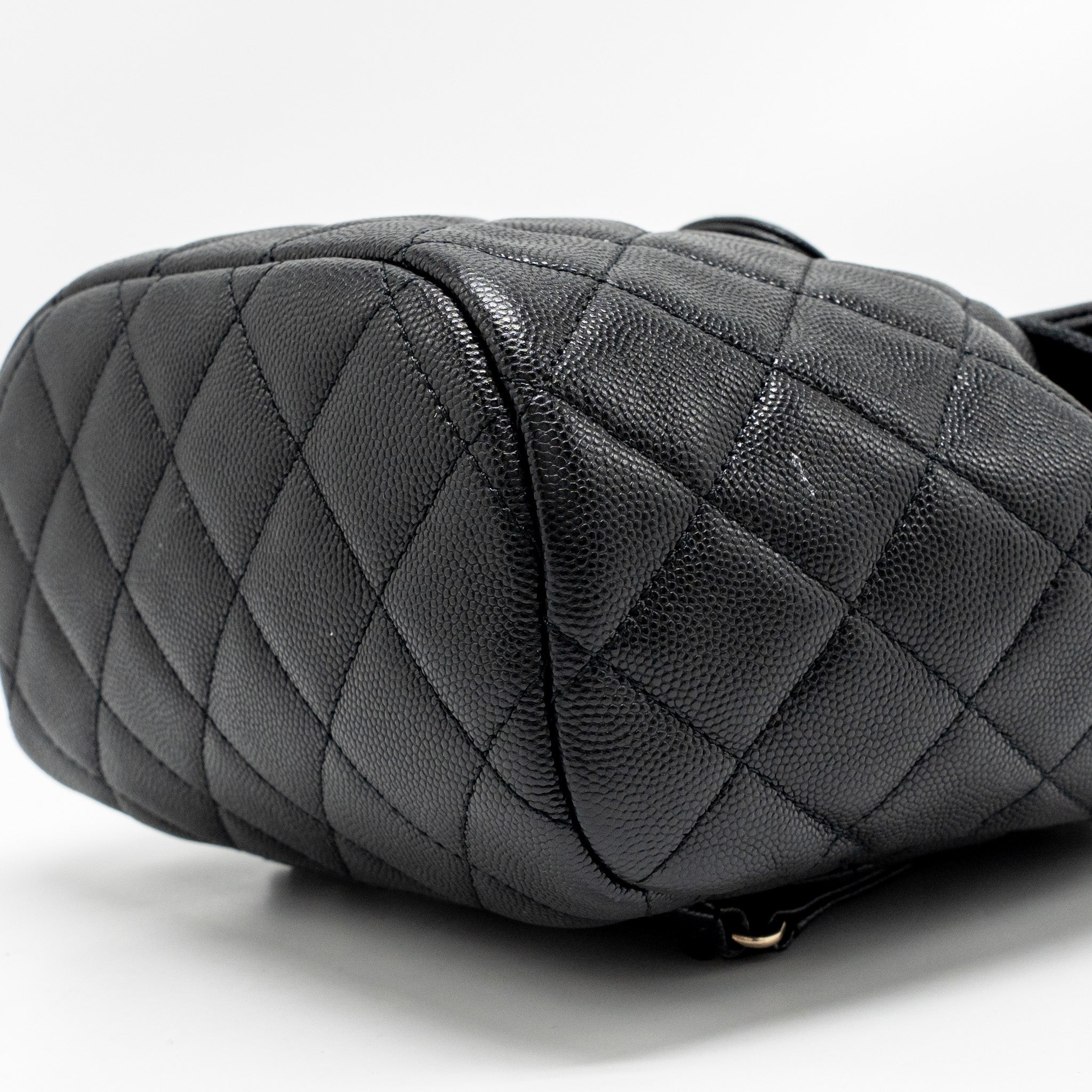 CHANEL QUILTED MINI BACKPACK CAVIAR BLACK LGHW (MICROCHIP)