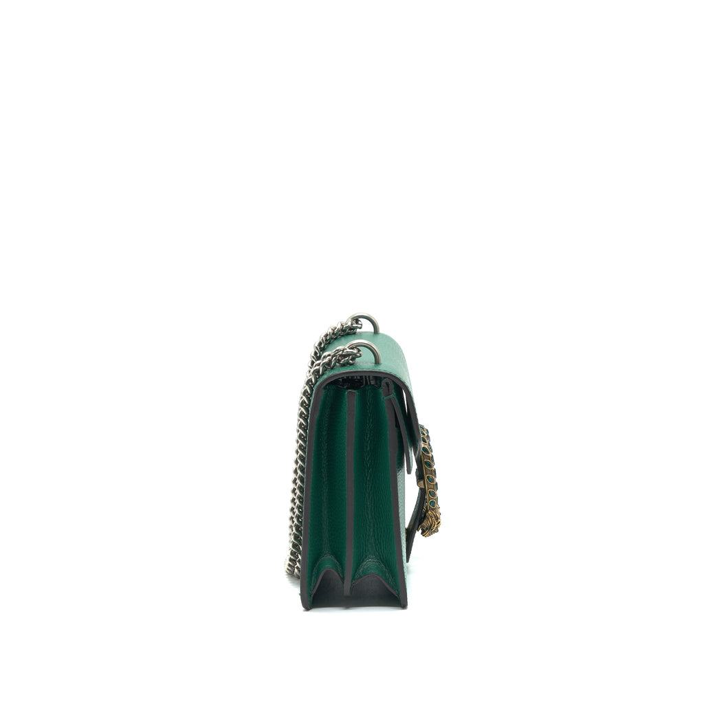 GUCCI SMALL DIONYSUS LEATHER SHOULDER BAG GREEN