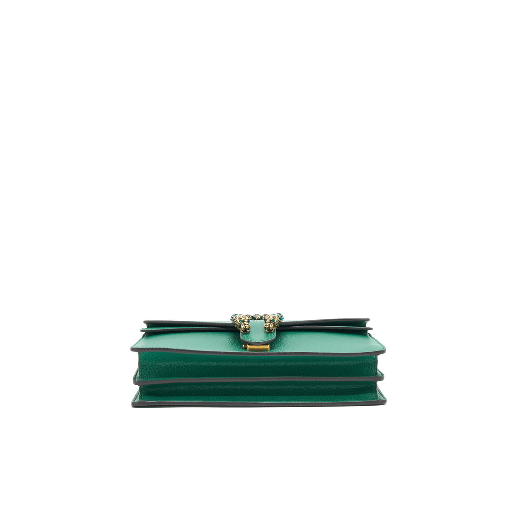 GUCCI SMALL DIONYSUS LEATHER SHOULDER BAG GREEN