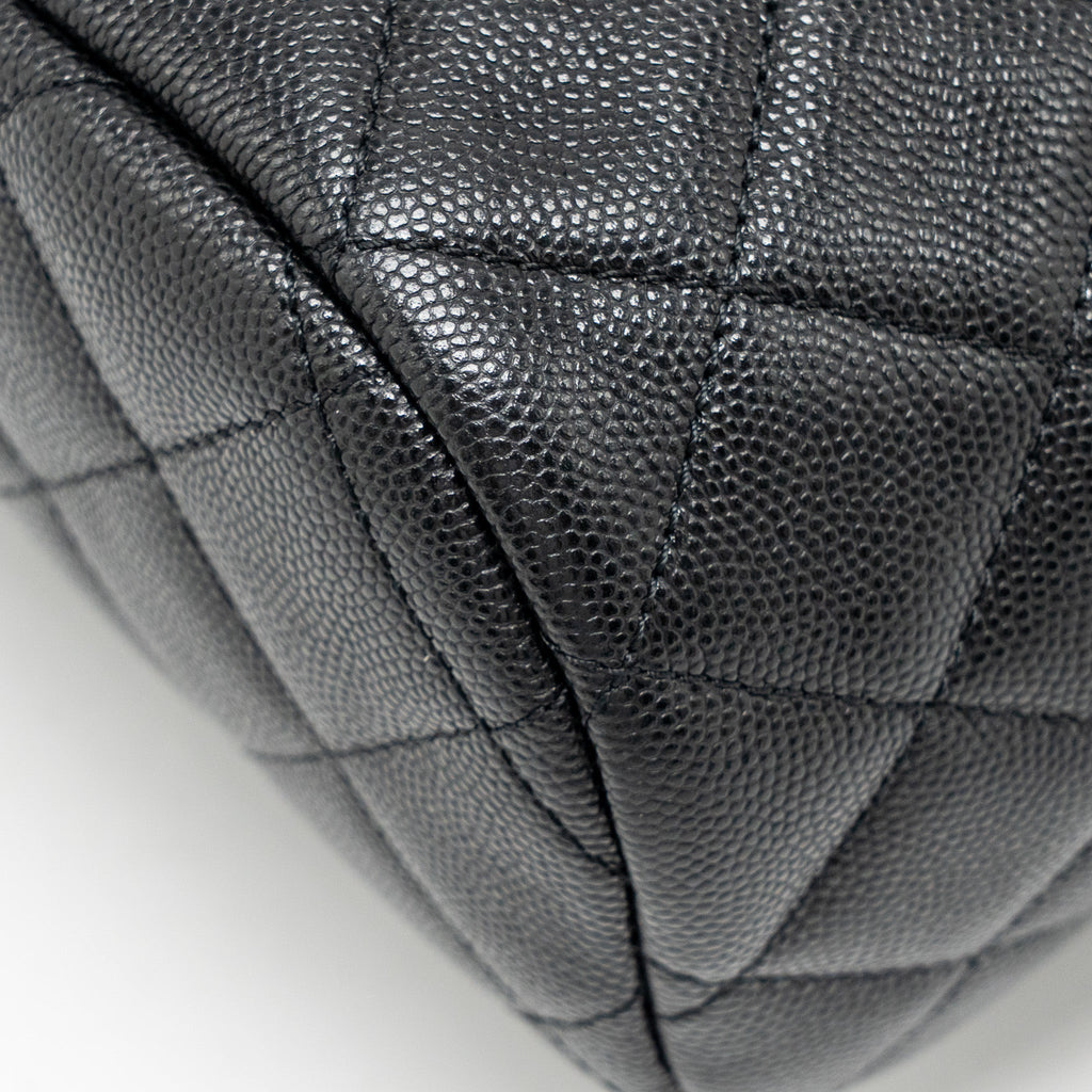 CHANEL QUILTED MINI BACKPACK CAVIAR BLACK LGHW (MICROCHIP)