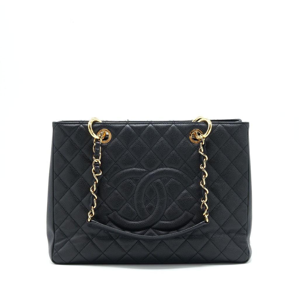 CHANEL GRAND SHOPPING TOTE BAG CAVIAR BLACK GHW