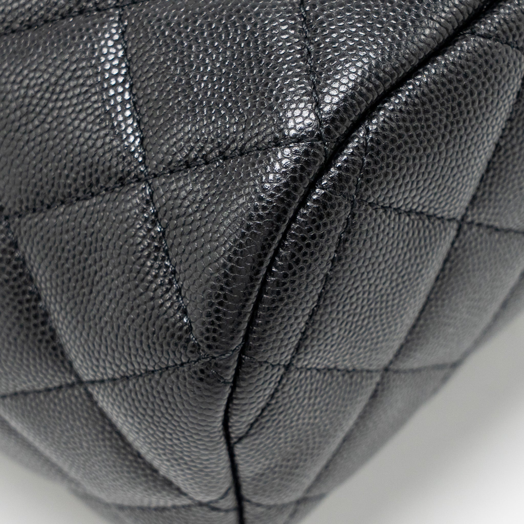 CHANEL QUILTED MINI BACKPACK CAVIAR BLACK LGHW (MICROCHIP)