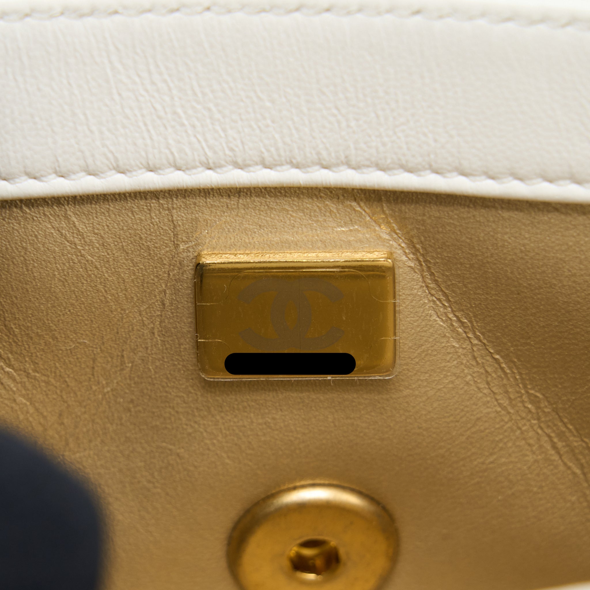 CHANEL QUILTED FLAP BAG WITH LETTER CHAIN LAMBSKIN WHITE GHW (MICROCHIP)