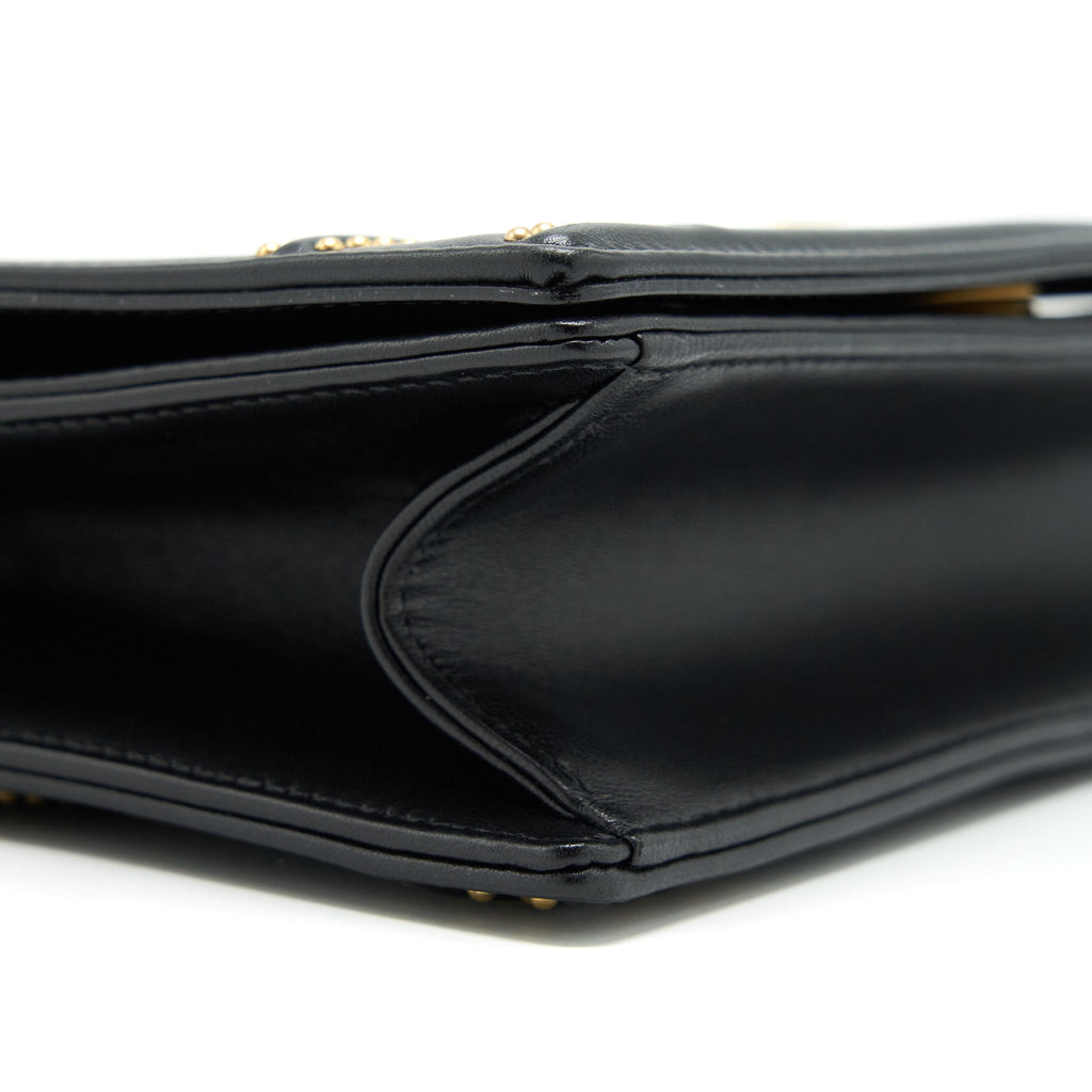 DIOR SMALL STUDDED DIORAMA BLACK GHW