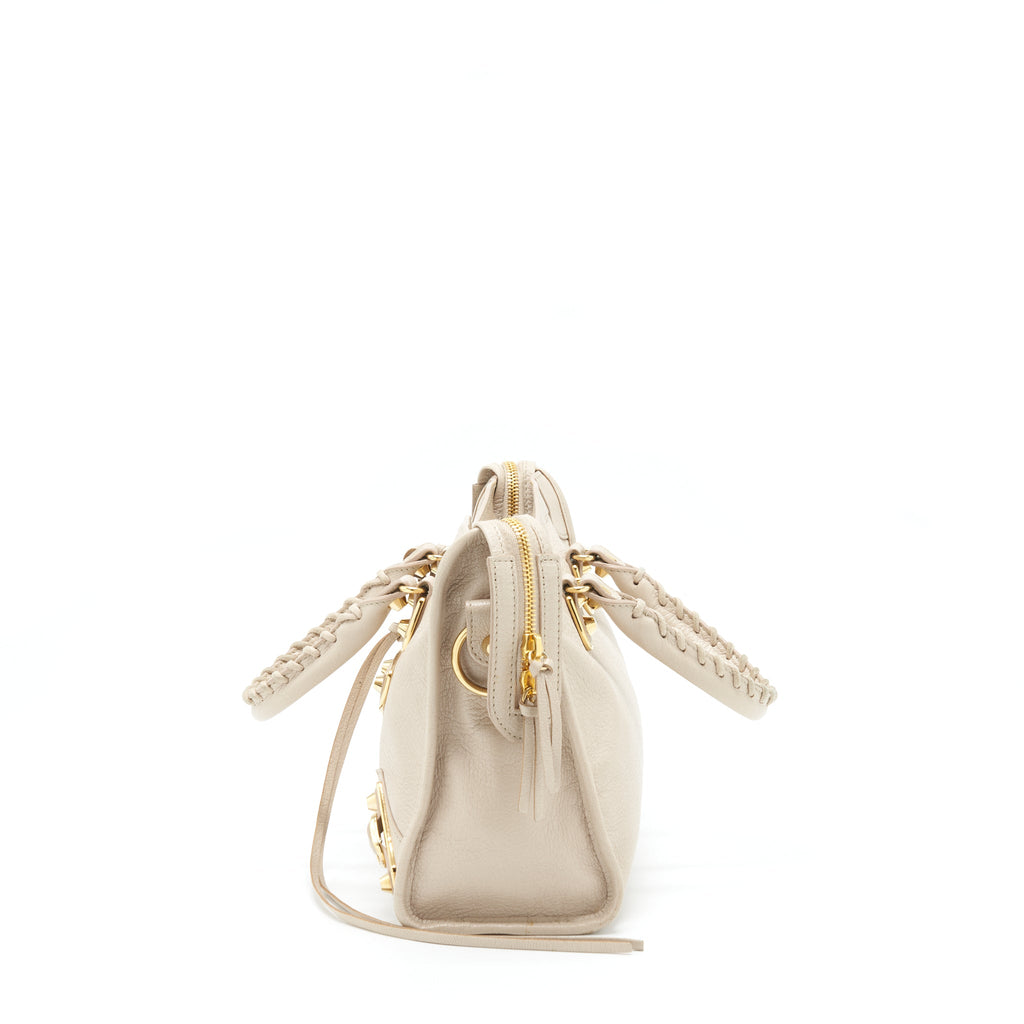 BALENCIAGA MINI CITY BAG BEIGE GHW