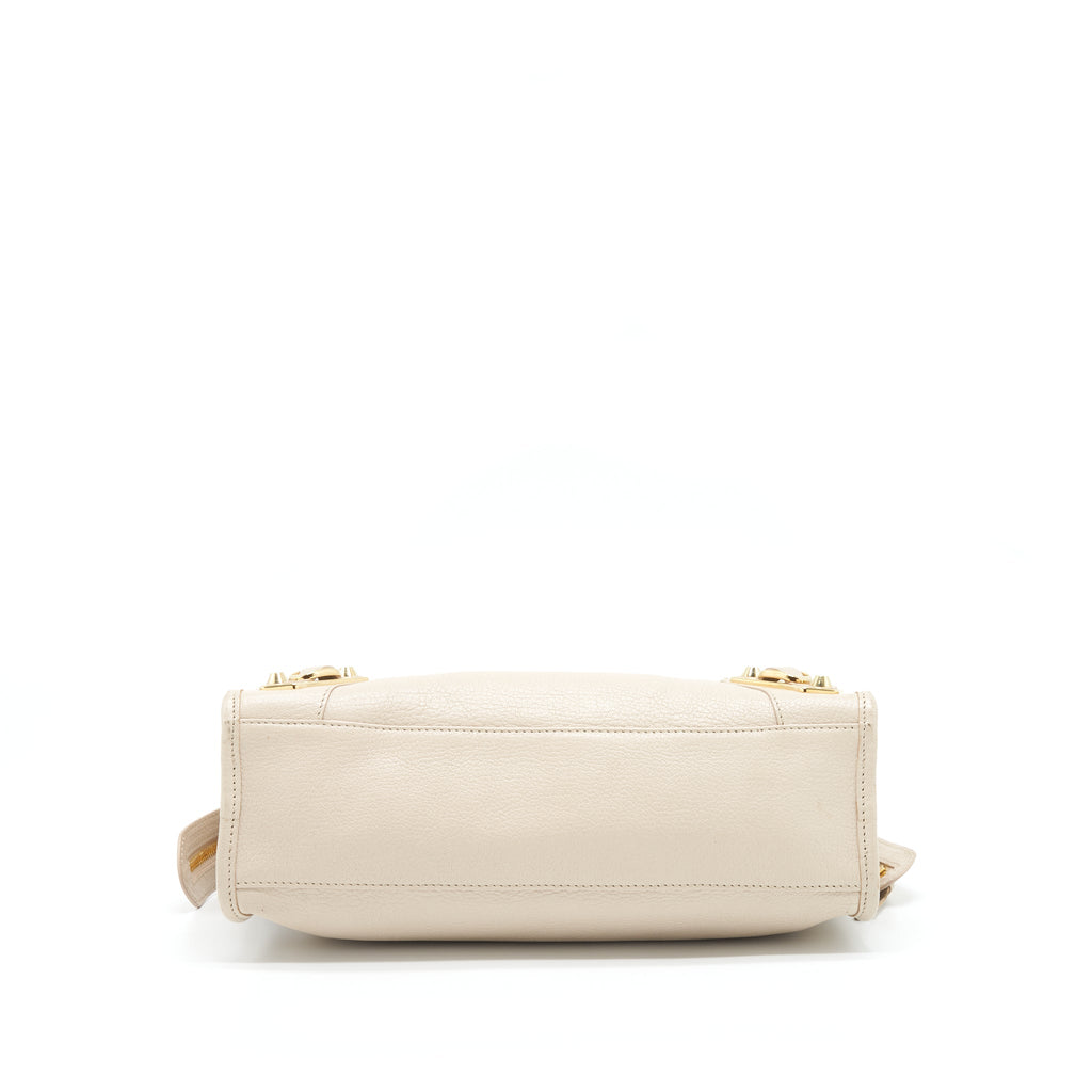 BALENCIAGA MINI CITY BAG BEIGE GHW