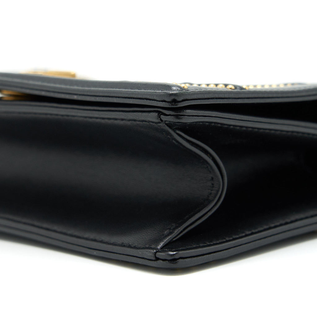 DIOR SMALL STUDDED DIORAMA BLACK GHW