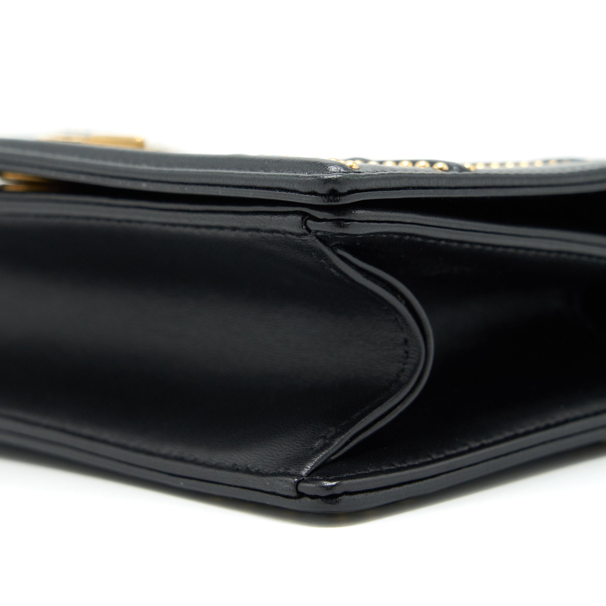 DIOR SMALL STUDDED DIORAMA BLACK GHW