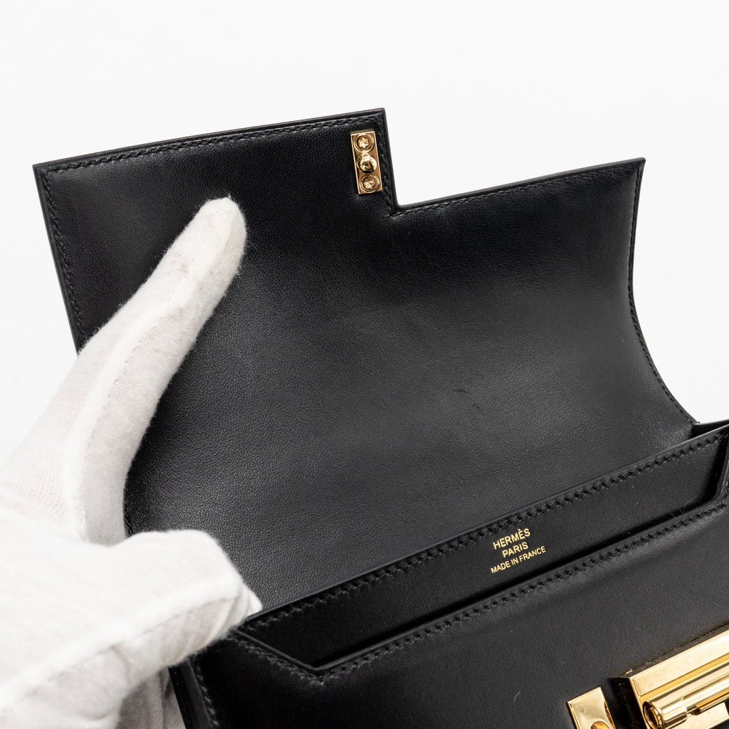 HERMES MINI VERROU BOX BLACK GHW