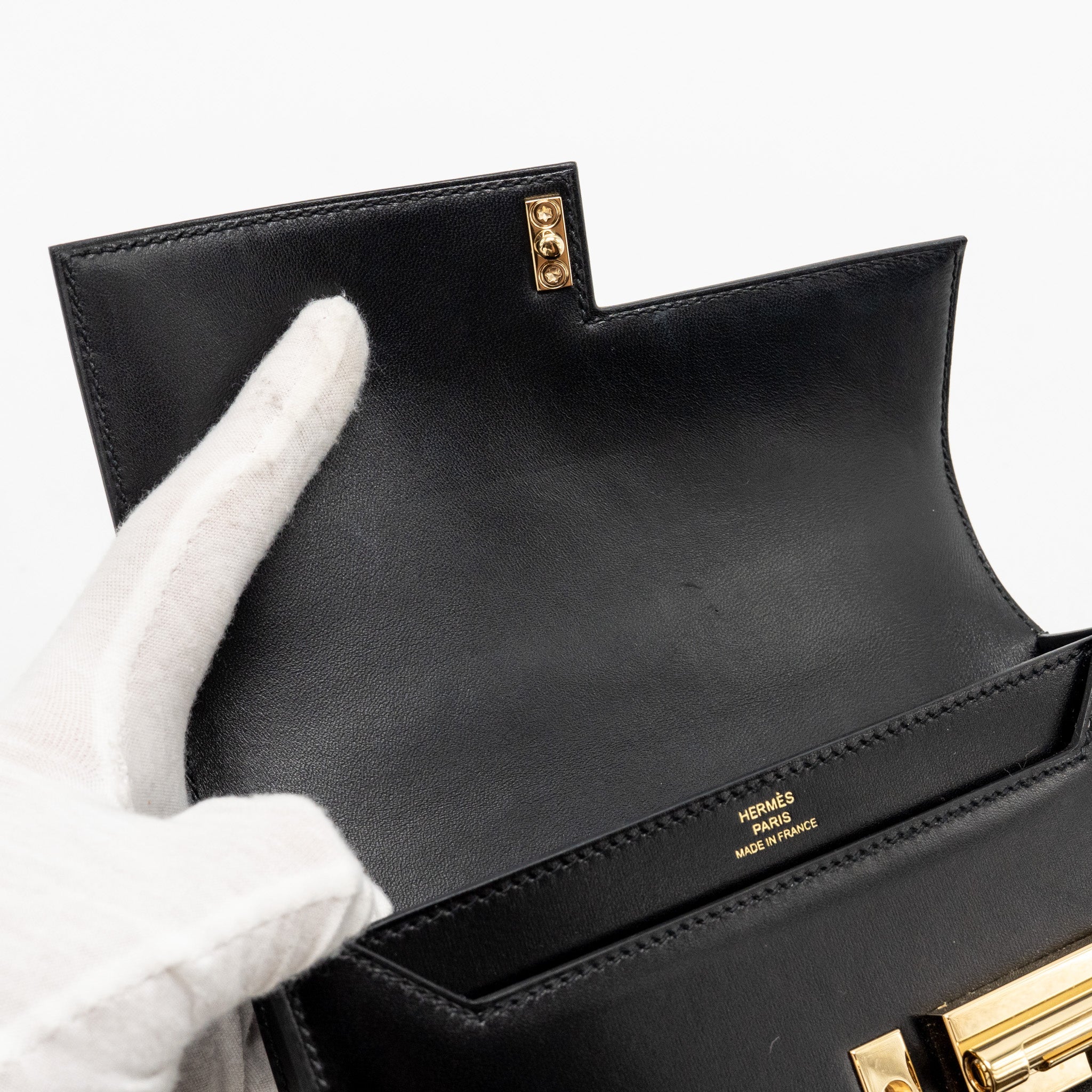 HERMES MINI VERROU BOX BLACK GHW