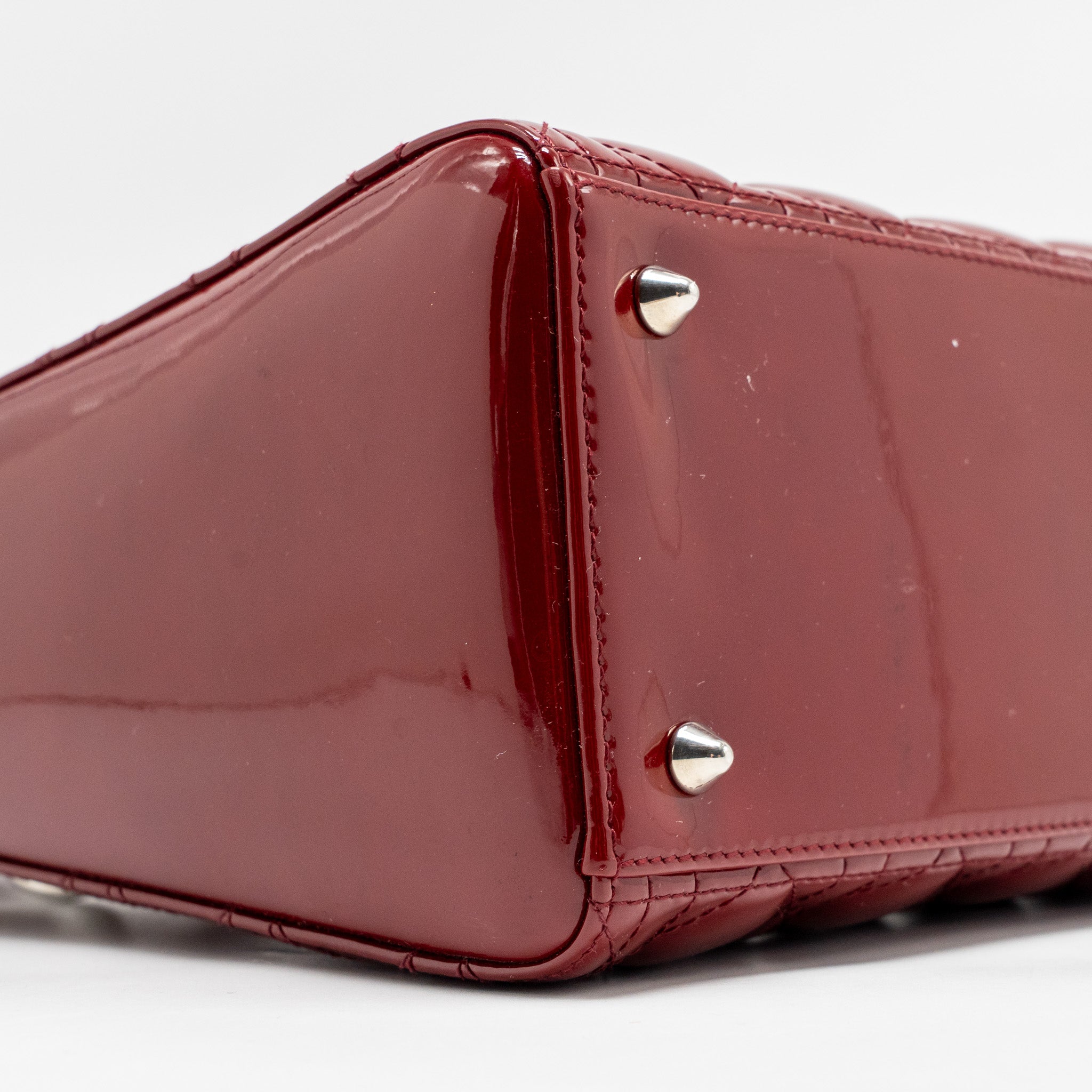 DIOR MEDIUM LADY DIOR PATENT RED SHW