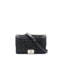 CHANEL BOY MEDIUM TWEED/LAMBSKIN BLACK SHW