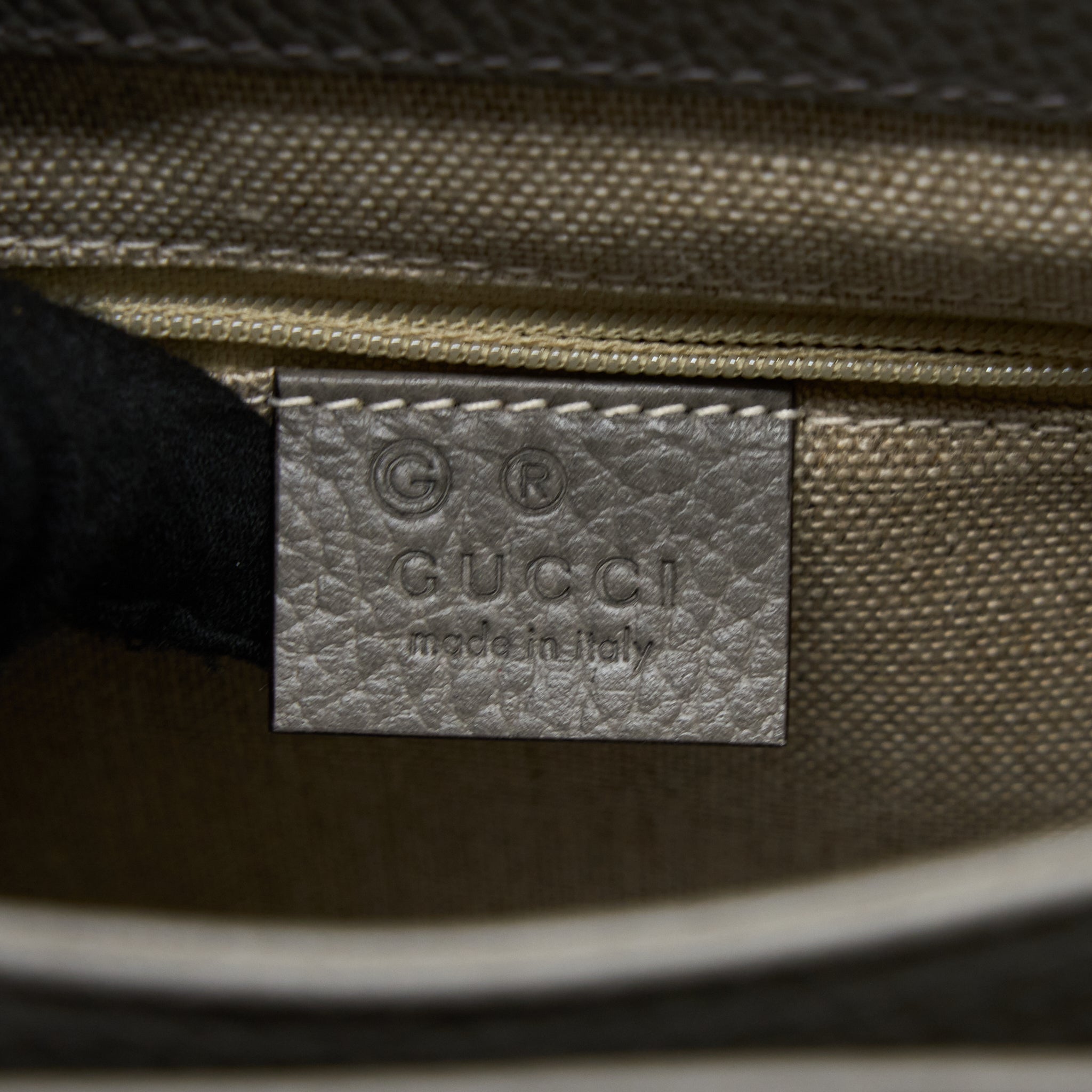 GUCCI GG TOP HANDLE BAG CAFLSKIN GREY LGHW