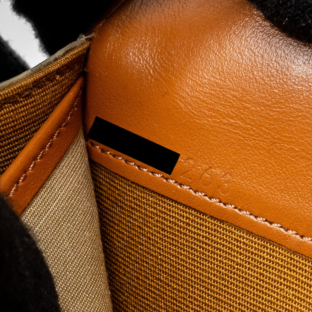 CELINE MARGO WALLET ON CHAIN TRIOMPHE CANVAS / CALFSKIN GREGE GHW