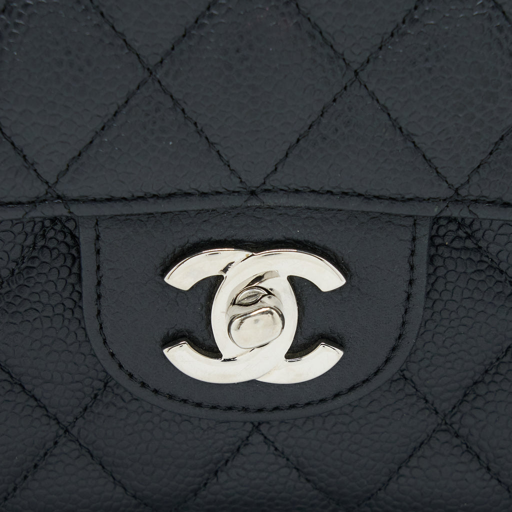 CHANEL MEDIUM CLASSIC FLAP BAG CAVIAR BLACK SHW