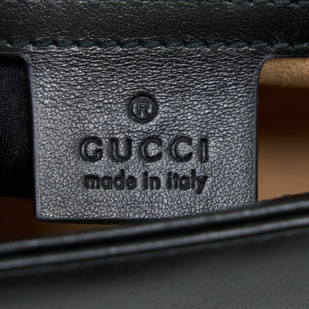 GUCCI GG MARMONT SMALL MATELASSE SHOULDER BAG BLACK GHW