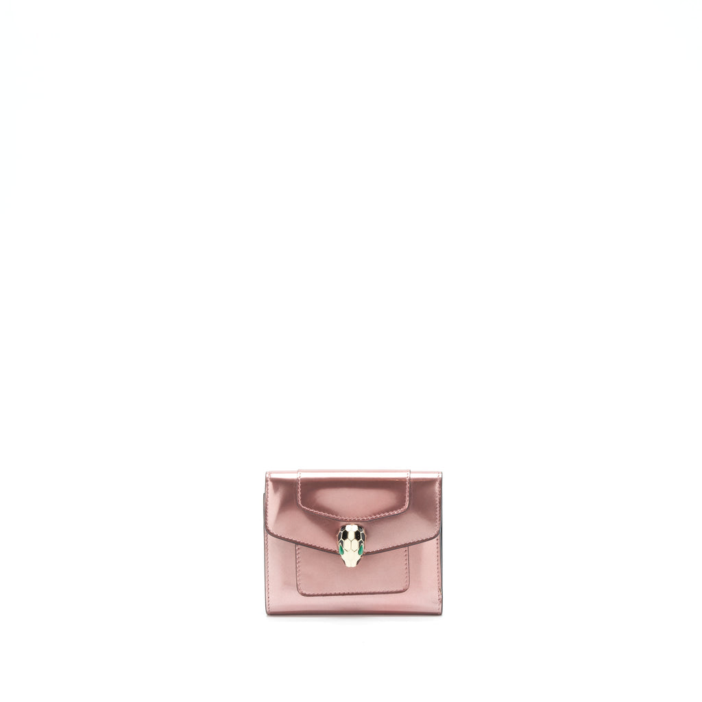 BVLGARI SERPENTI COMPACT WALLET PATENT PINK