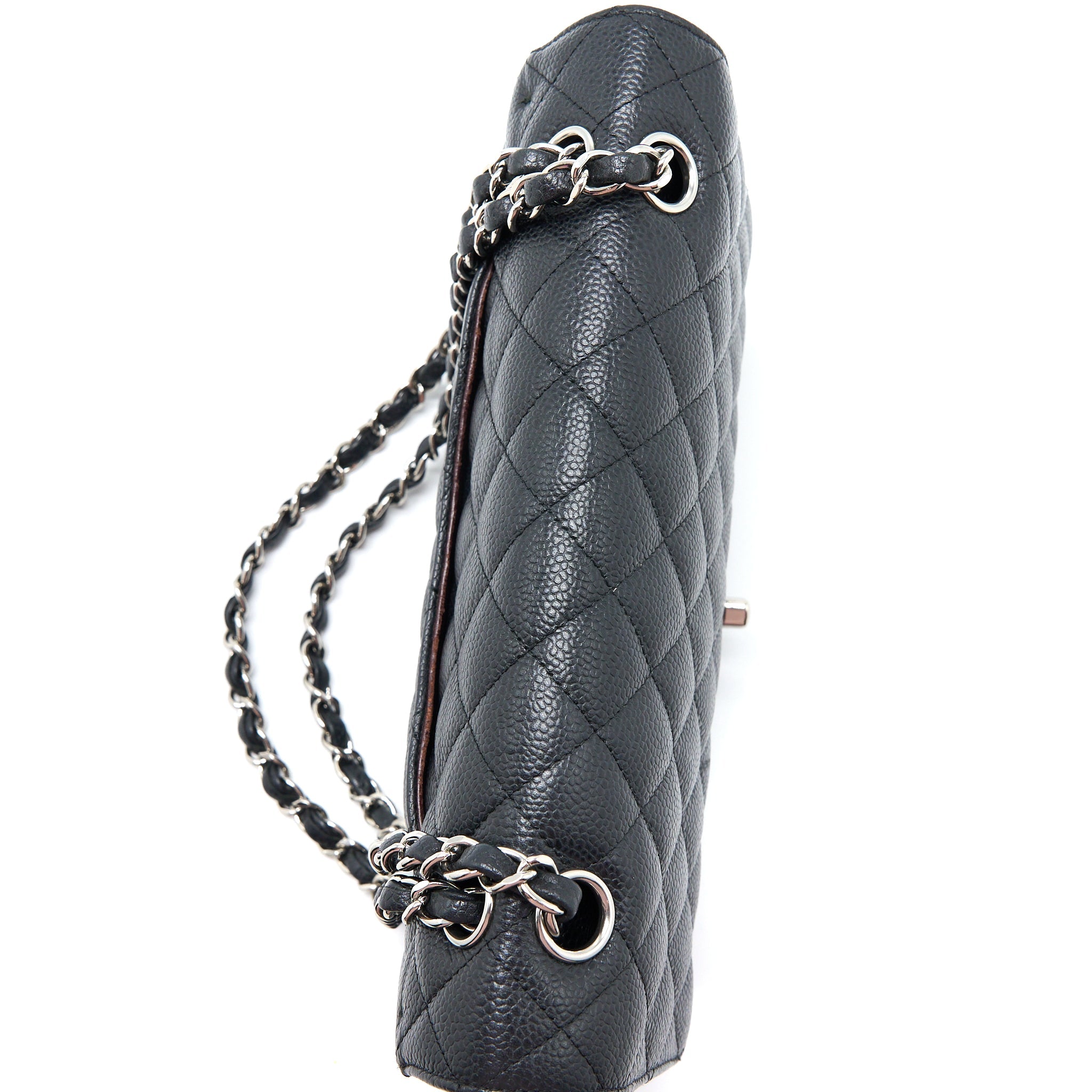 CHANEL MEDIUM CLASSIC FLAP BAG CAVIAR BLACK SHW