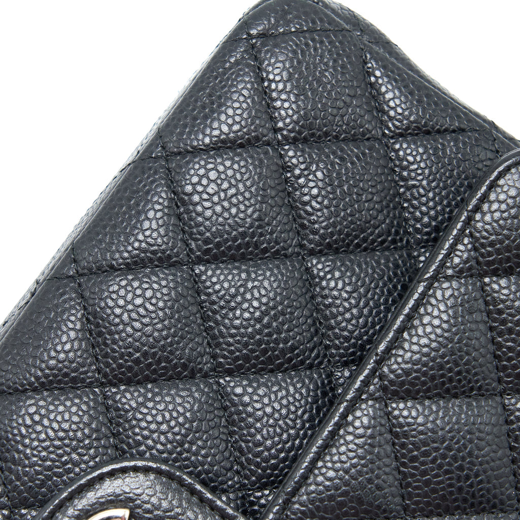 CHANEL MEDIUM CLASSIC FLAP BAG CAVIAR BLACK SHW