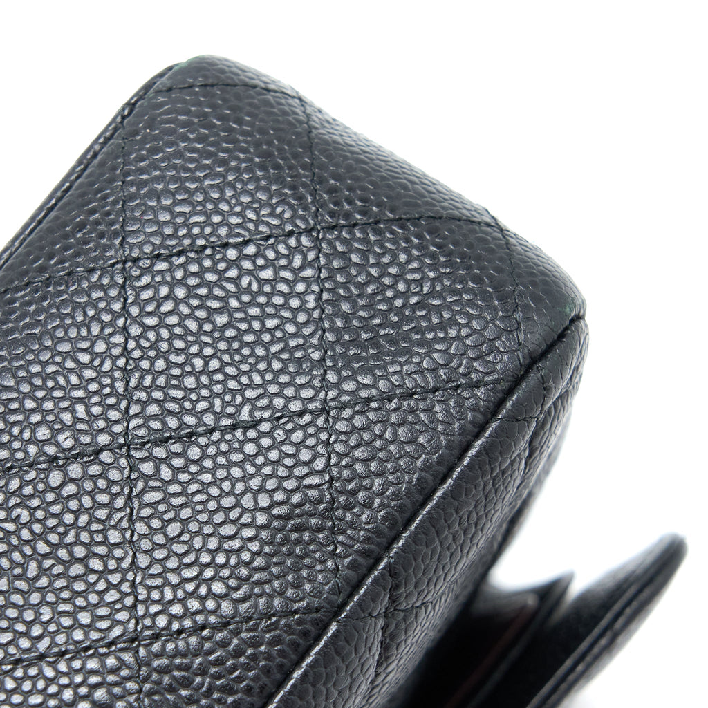 CHANEL MEDIUM CLASSIC FLAP BAG CAVIAR BLACK SHW