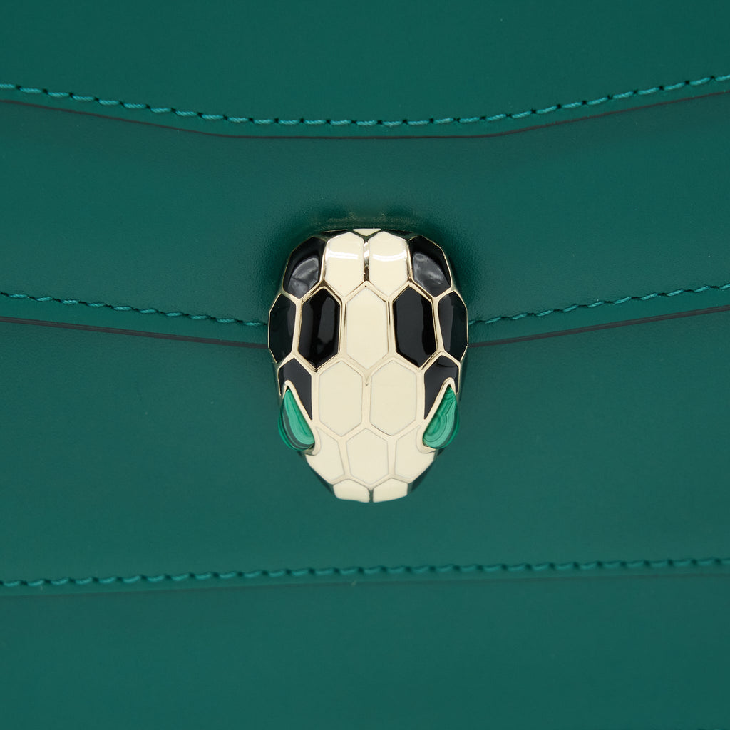 BVLGARI SERPENTI FOREVER SHOULDER BAG CALFSKIN GREEN LGHW