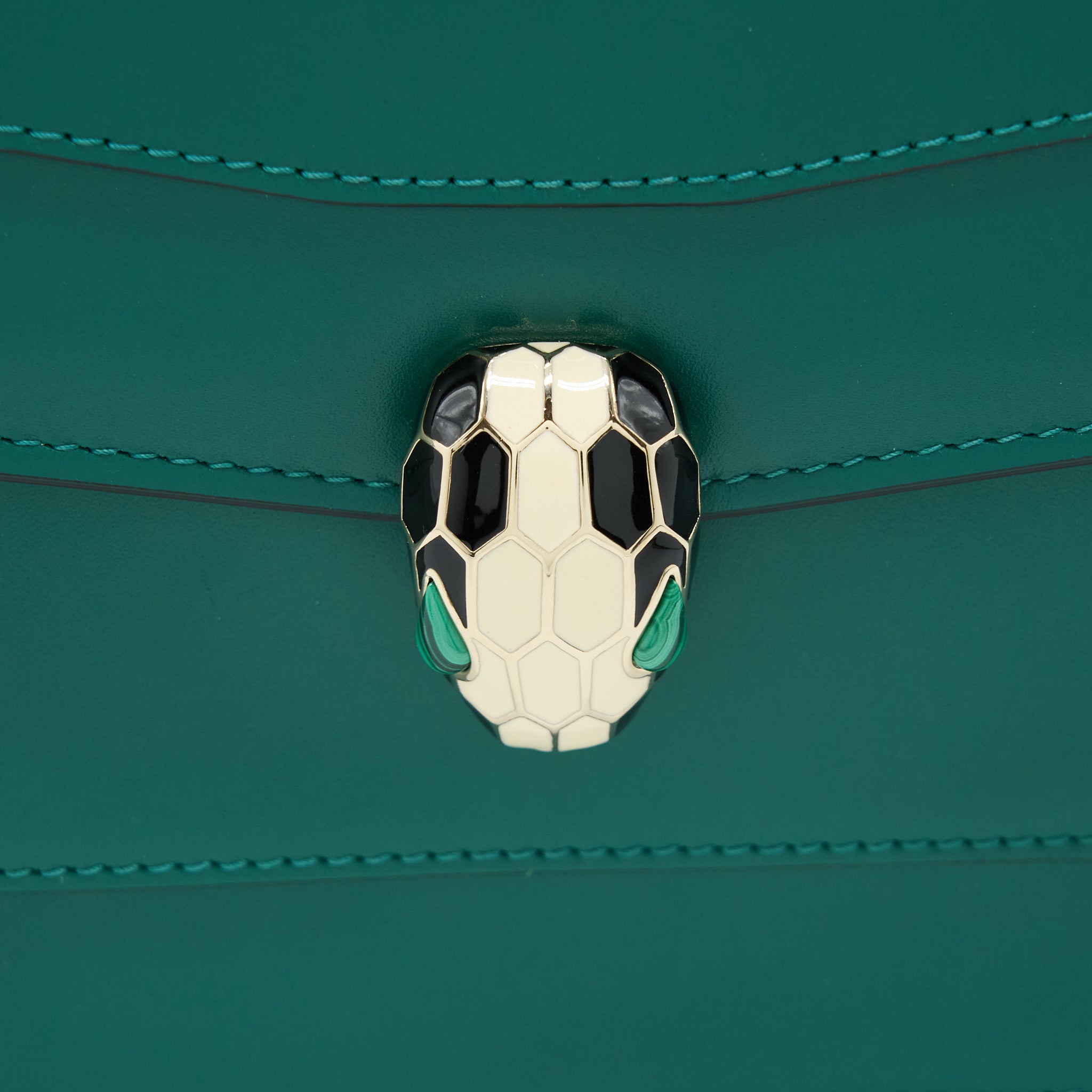 BVLGARI SERPENTI FOREVER SHOULDER BAG CALFSKIN GREEN LGHW