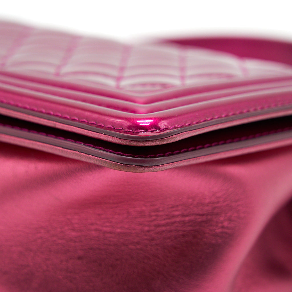CHANEL MEDIUM LEBOY BAG METALLIC PINK SHW