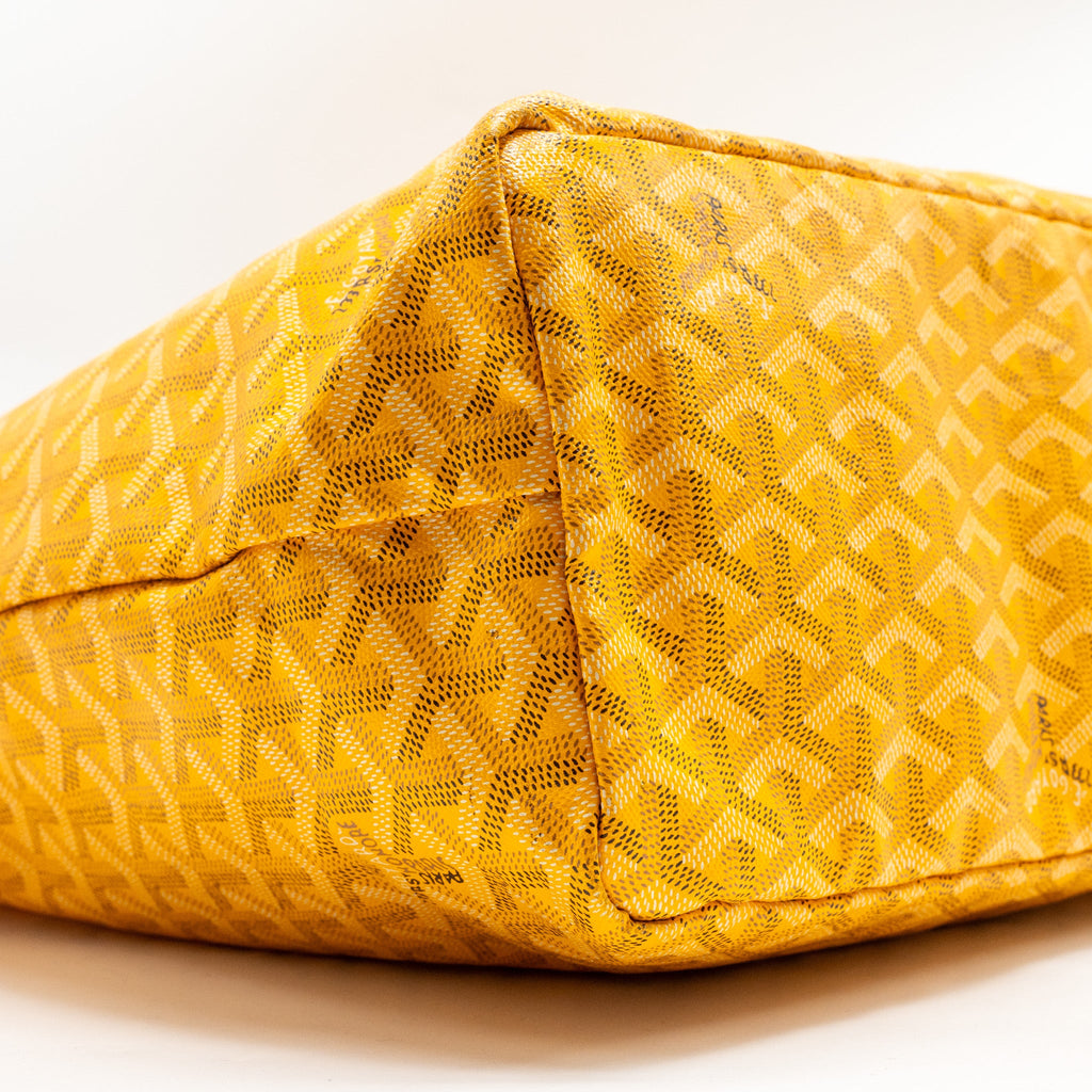 GOYARD SAINT LOUIS PM TOTE BAG GOYARDINE CANVAS / CALFSKIN YELLOW SHW