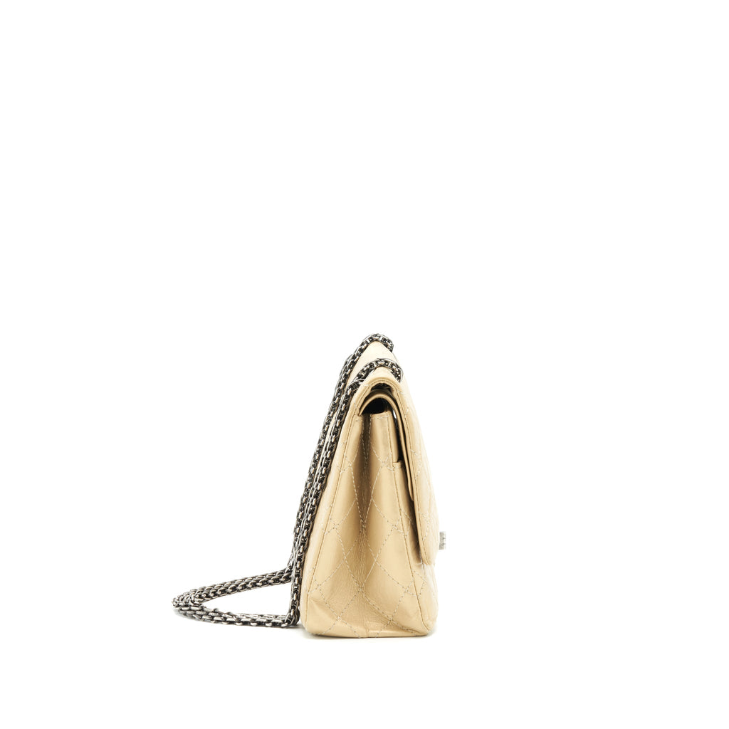 CHANEL 2.55 REISSUE 226 DOUBLE FLAP BAG RUTHENIUM HARDWARE