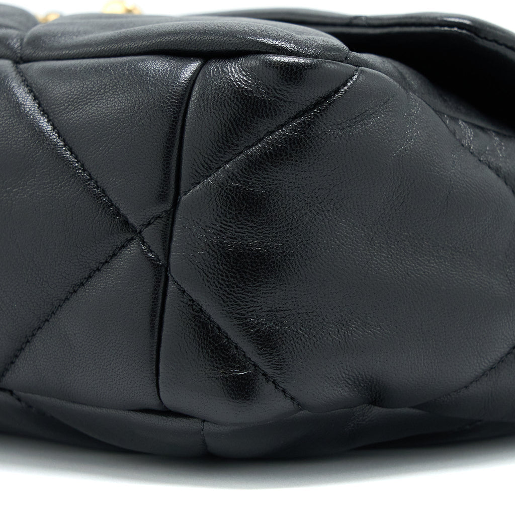 CHANEL MEDIUM 19 BAG LAMBSKIN BLACK MULTICOLOUR HARDWARE