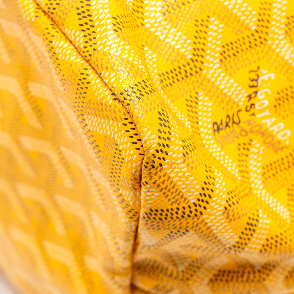 GOYARD SAINT LOUIS PM TOTE BAG GOYARDINE CANVAS / CALFSKIN YELLOW SHW