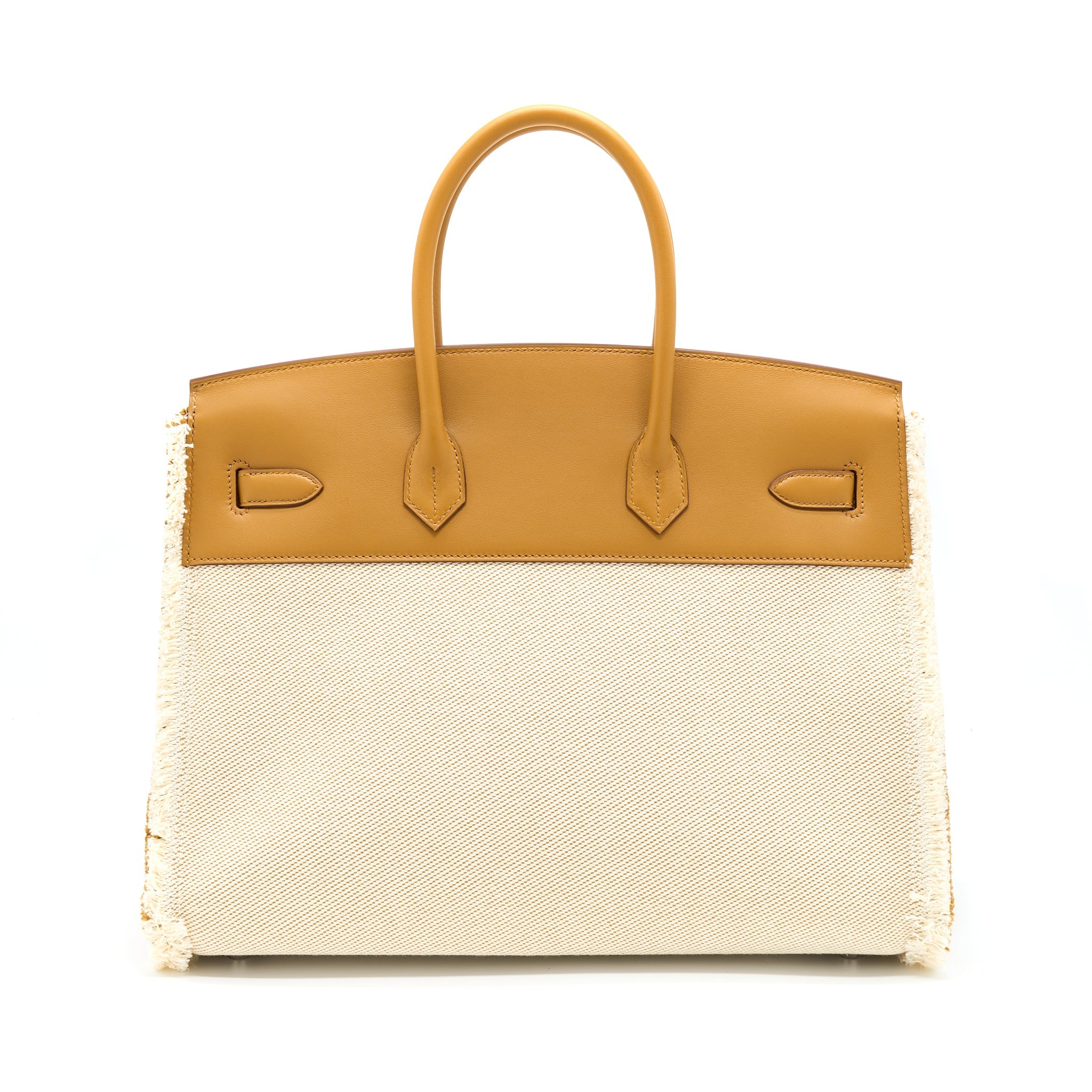 HERMES BIRKIN 35 FRAY FRAY SWIFT/TOILE H CANVAS SESAME SHW