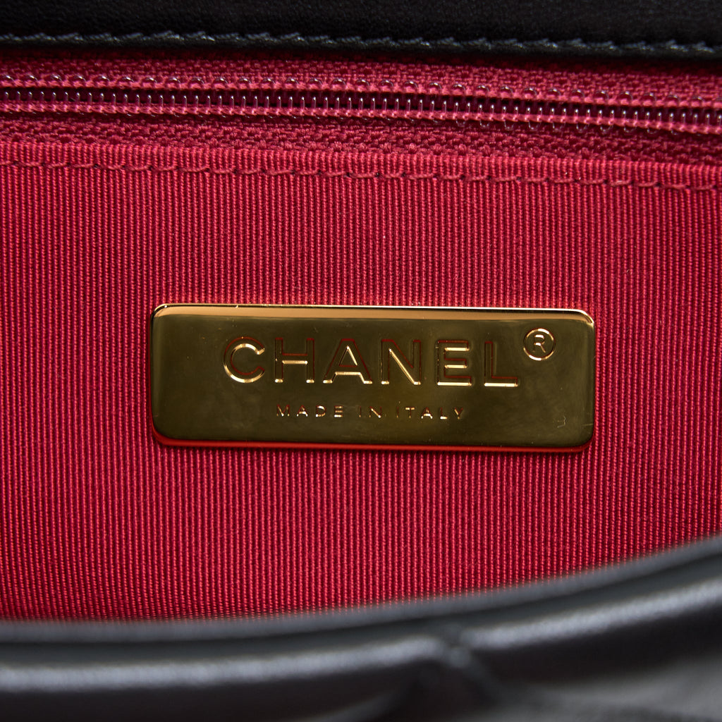 CHANEL MEDIUM 19 BAG LAMBSKIN BLACK MULTICOLOUR HARDWARE