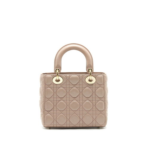 DIOR SMALL LADY DIOR DARK BEIGE LGHW