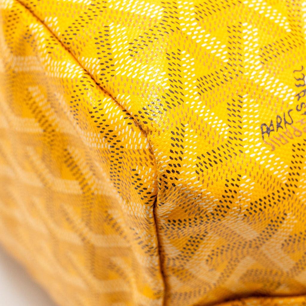 GOYARD SAINT LOUIS PM TOTE BAG GOYARDINE CANVAS / CALFSKIN YELLOW SHW