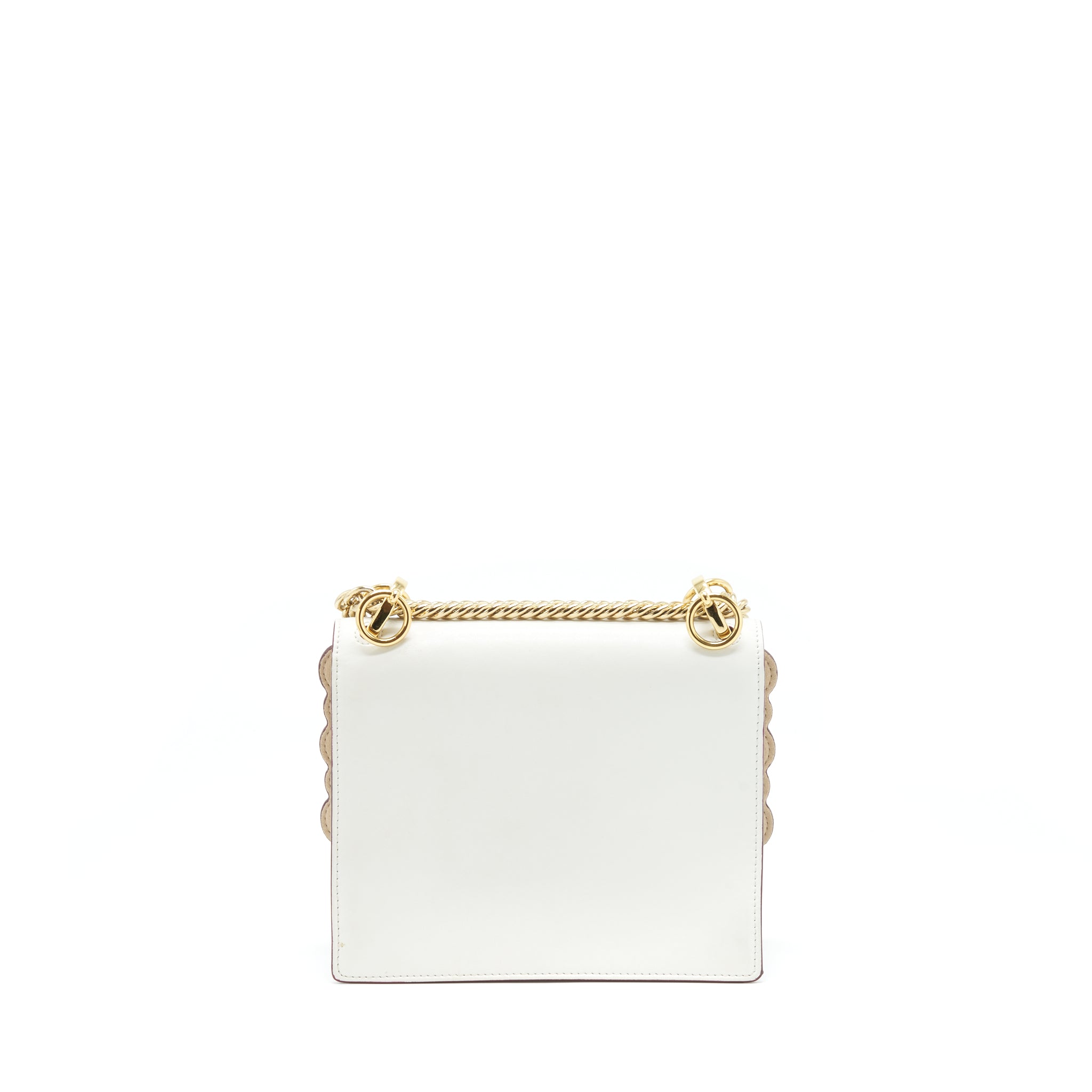FENDI KAN I BAG WHITE/MULTICOLOUR GOLD AND SILVER HARDWARE