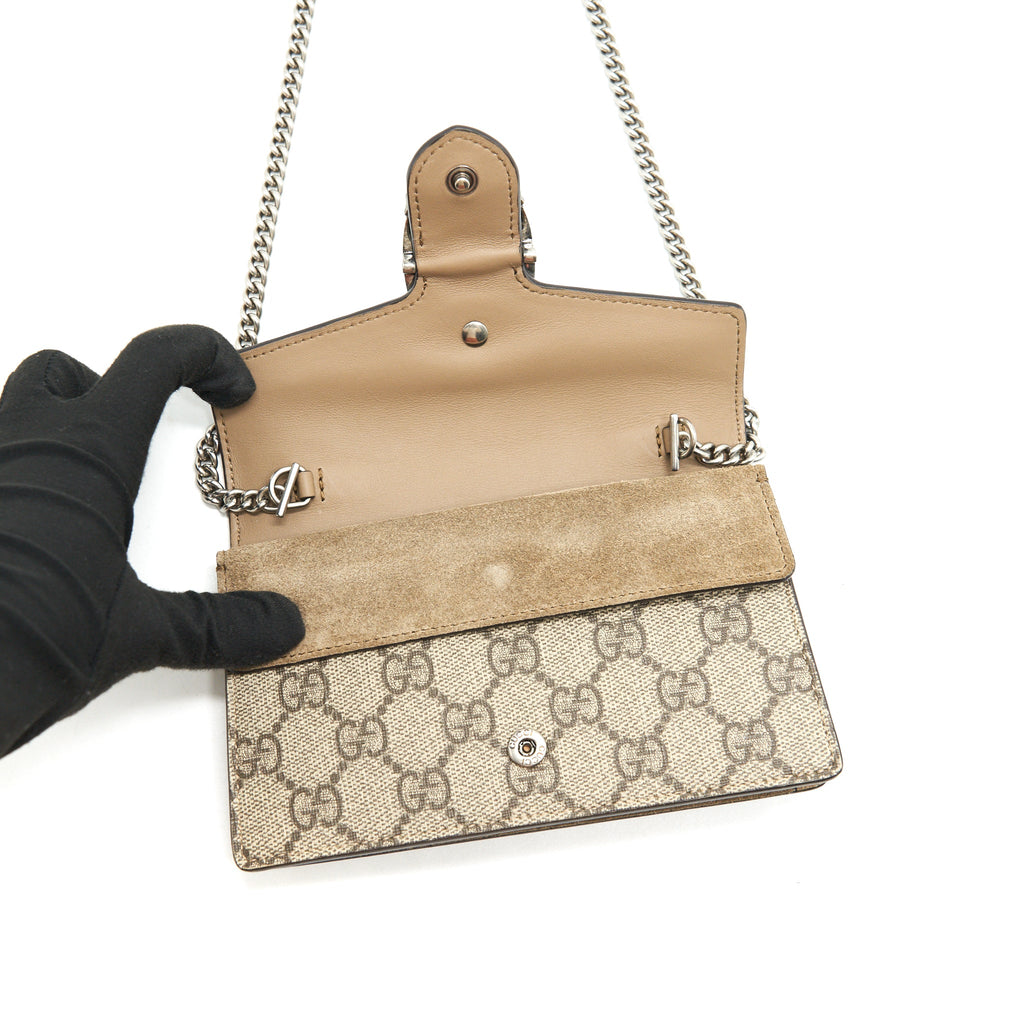 GUCCI DIONYSUS GG SUPREME SUPER MINI BAG BEIGE