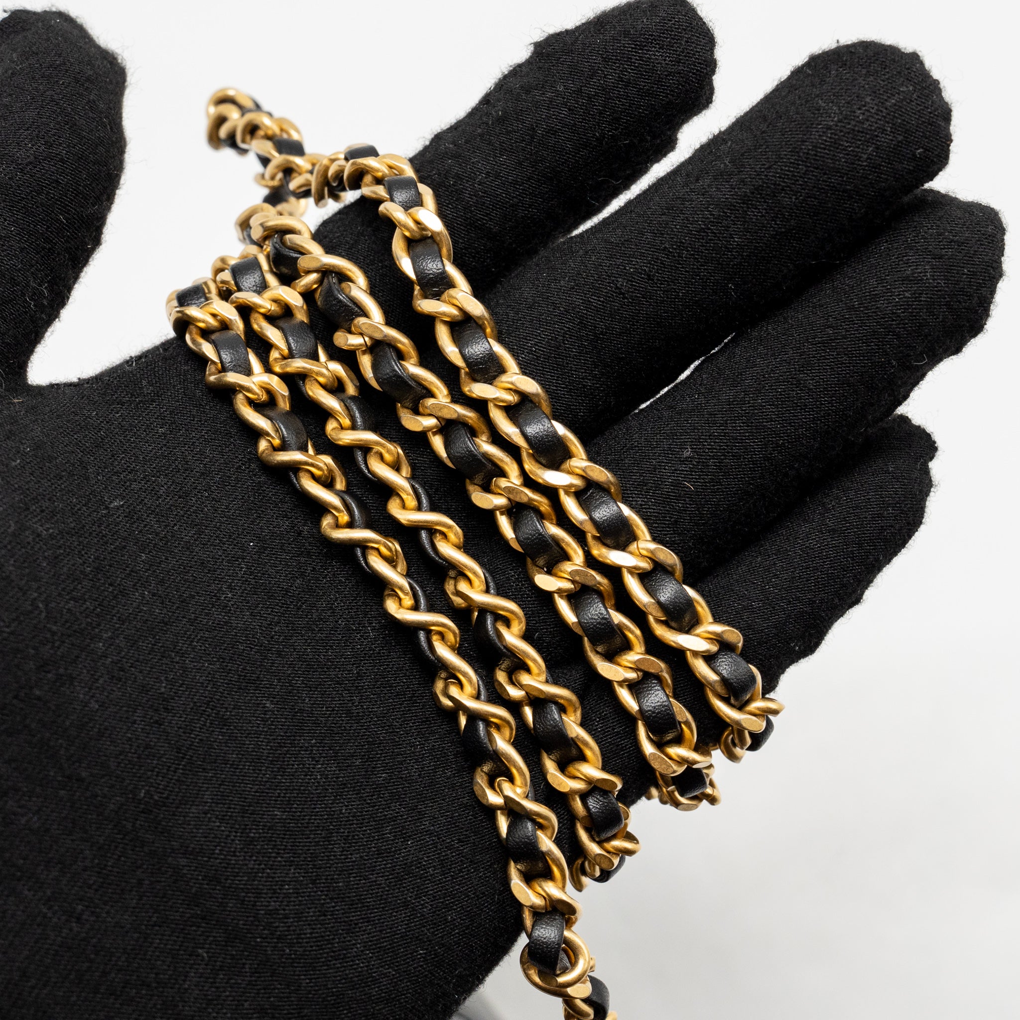 CHANEL GOLD CRUSH MINI FLAP BAG CALFSKIN BLACK GHW (MICROCHIP)