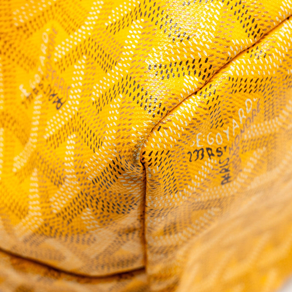GOYARD SAINT LOUIS PM TOTE BAG GOYARDINE CANVAS / CALFSKIN YELLOW SHW