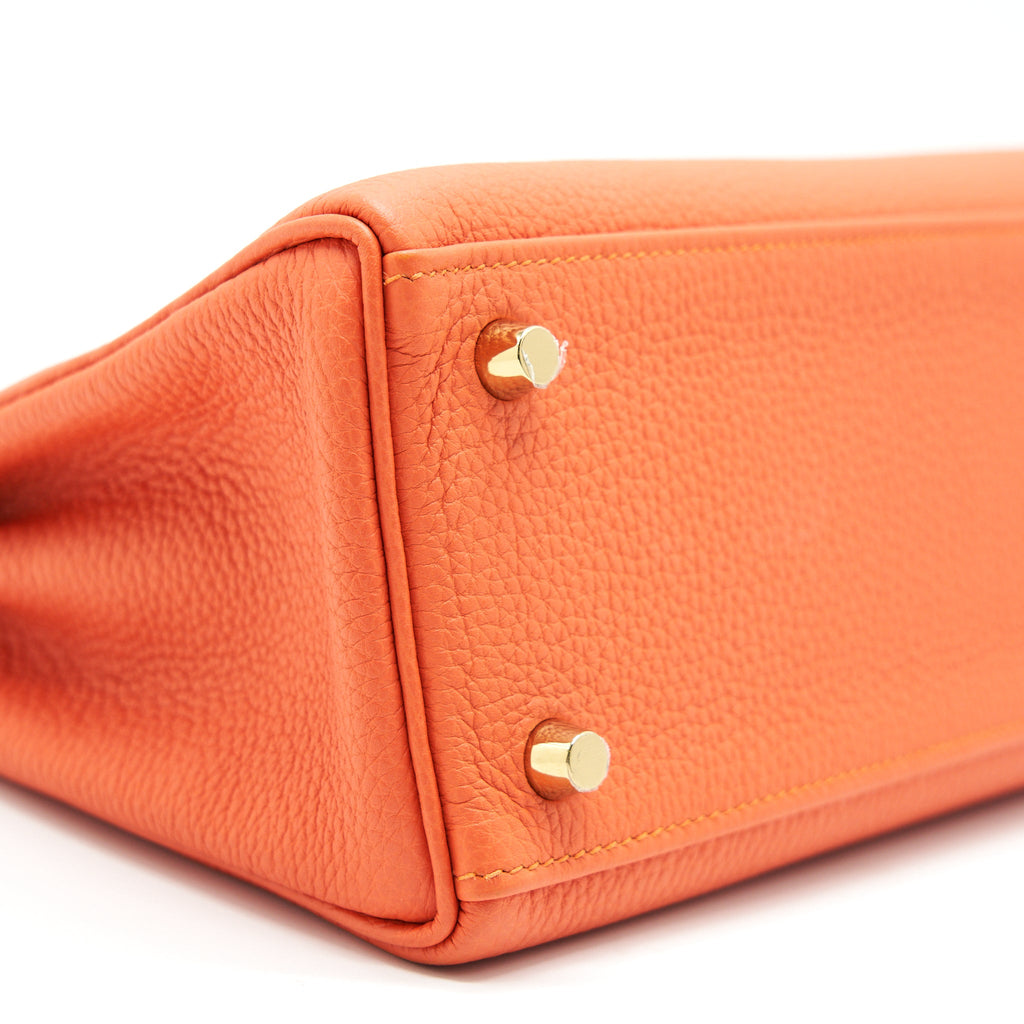 HERMES KELLY25 9J FEU GHW TOGO LEATHER