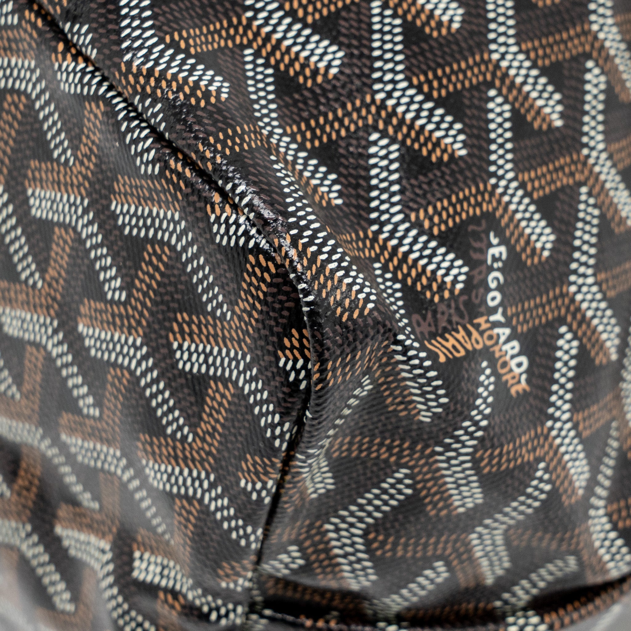GOYARD BOHEME HOBO BAG GOYARDINE CANVAS/CALFSKIN BROWN SHW